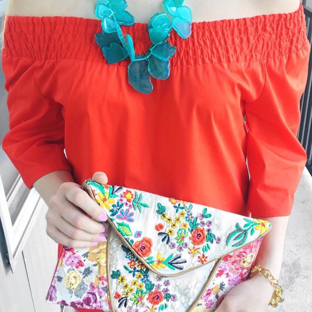 Off-The-Shoulder Red Blouse | Size S